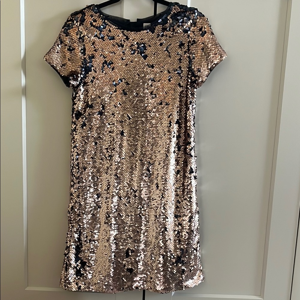 GAP Kids Black and Gold Sequin Dress